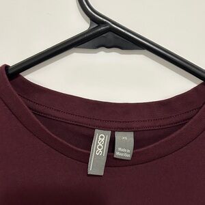 ASOS Deep Burgundy Short Sleeve Tee